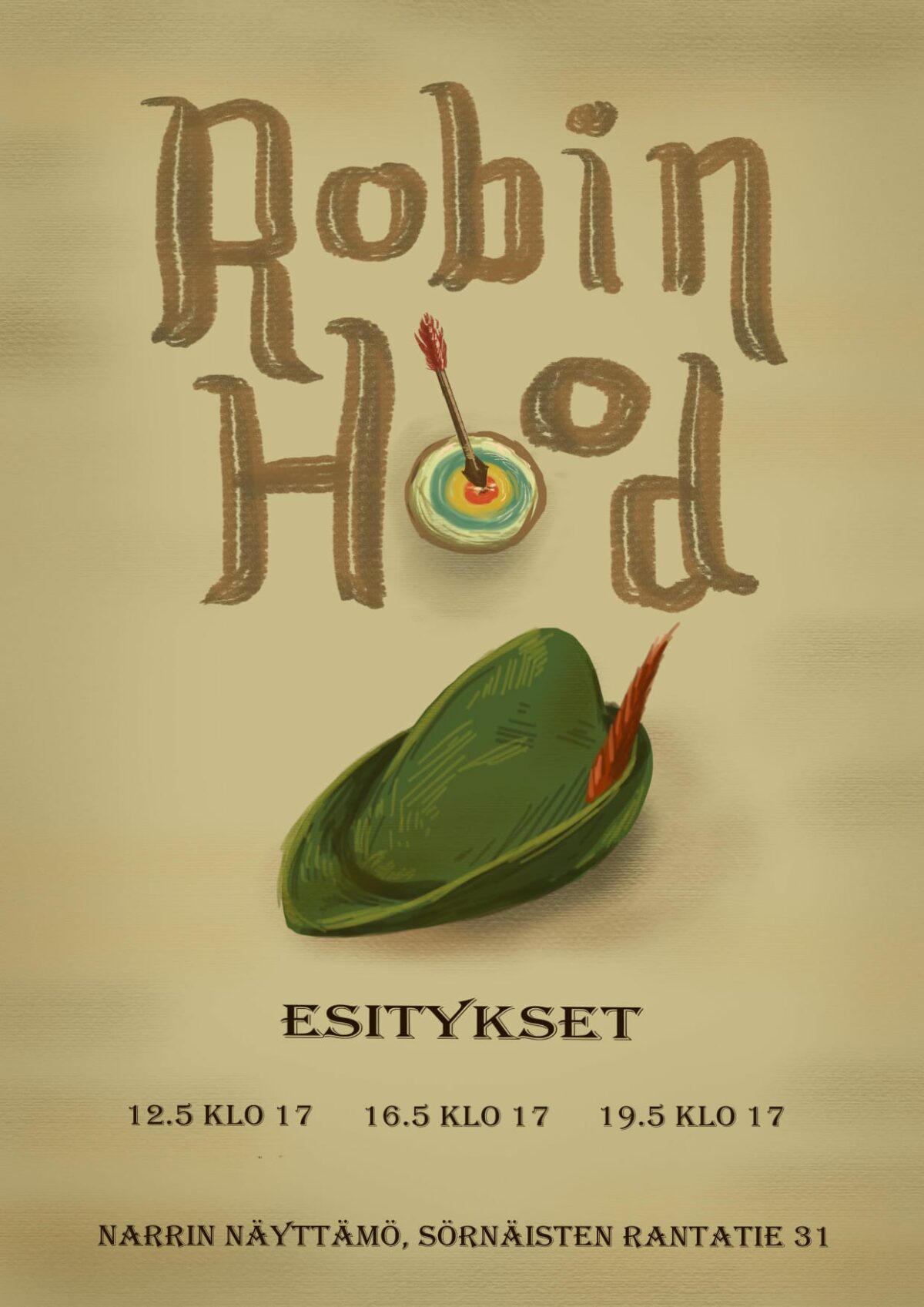 Kuvassa Robin Hoodin vihreä sulkahattu.